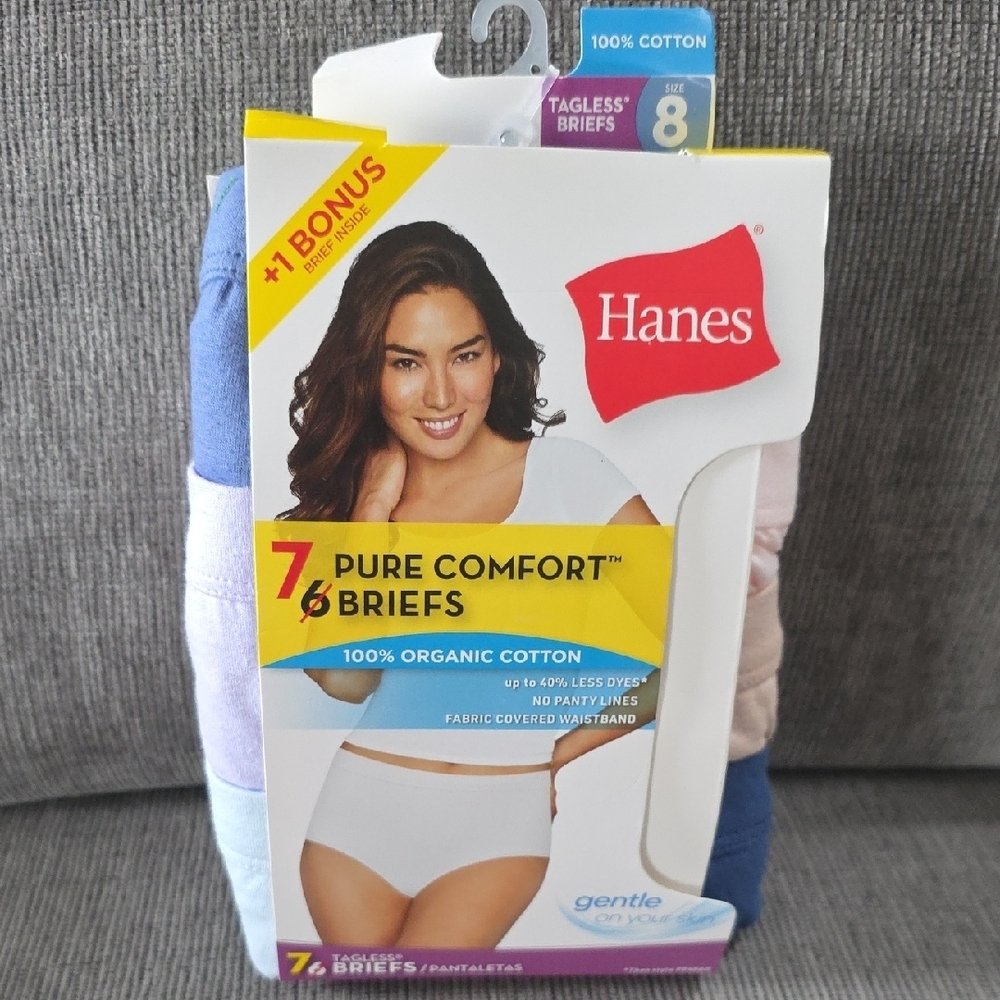 Women's Hanes Pure Comfort Briefs, Pack Of Seven, NWT, Size 8 - Picture 10 of 10